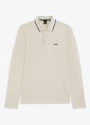 BOSS Polo van katoenpiqué met contrastlogo