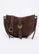 ba&sh Saddle schoudertas van suède met afneembare schouderriem