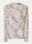 ba&sh Delphine top met stippenprint en asymmetrisch detail