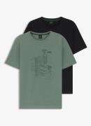 BOSS T-shirt met logoprint in 2-pack