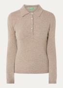 Benetton Fijngebreide trui in kasjmierblend met polokraag