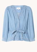 ba&sh Lavina tuniek van chambray met strikceintuur