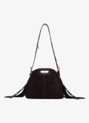 Maje Miss M schoudertas van suède met verstelbare schouderriem