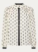 Expresso Semi transparante blouse met print