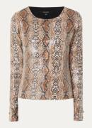 NIKKIE Livorno top met slangenprint en pailletten