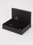 Lyle & Scott Ribgebreide muts en sjaal 180 x 33 cm in giftbox