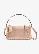 Valentino Garavani Small handtas van kalfsleer met metallic finish en ...