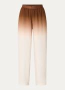 Summum High waist straight fit broek met dip-dye dessin en logoband