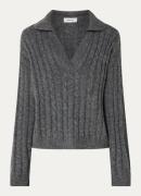 Modström Rise kabelgebreide polo in alpaca wolblend