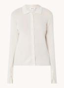 Modström Ribgebreide top van wol met kraag