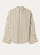 Co'Couture Oxana blouse met streepprint en trompetmouw