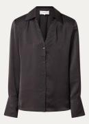 ba&sh Itsey blouse van satijn met schoudervulling en stippenprint