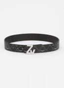 Zadig&Voltaire ZV Initiale riem van imitatieleer met logo print
