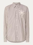 NN.07 Quinsy regular fit overhemd met streepprint en borduring