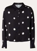OPUS Famena blouse van satijn met stippenprint