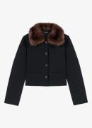 Maje Cropped blazer in wolblend met afneembare kraag