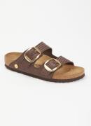 Birkenstock Arizona slipper van raffia met gevlochten bovenwerk