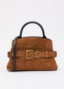 Marc Jacobs The Dakota schoudertas van suède met afneembare schouderri...