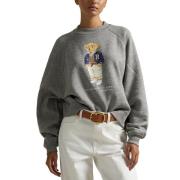 Oversized sweater met ronde hals en lange mouwen, beermotief