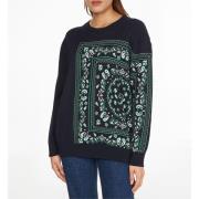 Sweater met ronde hals, bandana print