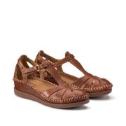 Leren sandalen met sleehak Cadaques