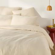 Dubbelzijdig dekbedovertrek in gewassen linnen en gewassen katoen Anna...