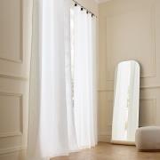 Gordijn in gewassen linnen met ringen, Private