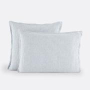 Kussensloop in gewassen linnen, Limona blauw