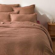 Dekbedovertrek in gewassen linnen Acélie Bordeaux