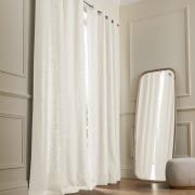 Linnen gordijn gevoerd met katoen met oogjes Colin