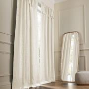 Linnen gevoerd gordijn met strikjes Colin