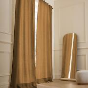 Gordijn in gewassen linnen met verdekte lussen, Tojos