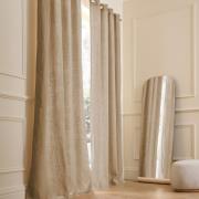 Gordijn in gewassen linnen met voering, met oogjes, Private