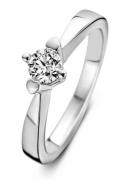 Diamond Point Witgouden ring, 0.12 ct diamant, Hearts & Arrows