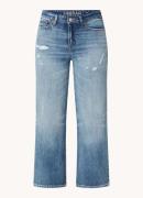Denham Bardot high waist wide leg cropped jeans met destroyed afwerkin...