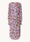 Fabienne Chapot Willow midi blousejurk met print en lurex