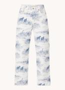 Levi's Ribcage high waist straight leg cropped jeans met print