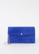 L.K.Bennett Layla clutch van suède met afneembare schouderriem