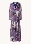 ba&sh Bossy maxi jurk in zijdeblend met print