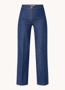 L.K.Bennett Ami high waist wide leg jeans met donkere wassing