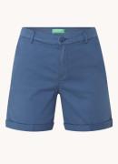 Benetton Mid waist slim fit shorts met steekzakken