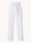Vanilia High waist wide fit pantalon met strikceintuur