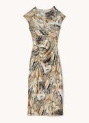 Reiss Lennia midi jurk met print en plooi detail