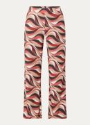 Claudia Sträter Mid waist loose fit pantalon van jersey met print