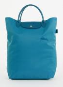 Longchamp Le Pliage Green handtas M met leren details