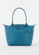 Longchamp Le Pliage Green schoudertas M met leren details