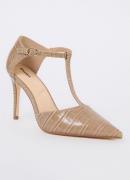 Dune London Castered pump met crocostructuur