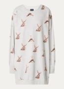 Snurk Bunny sweater jurk van biologisch katoen met print