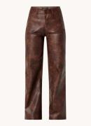 Refined Department Esmee mid waist loose fit broek van imitatieleer