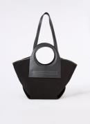 Hereu Cala S shopper van canvas met kalfsleren details